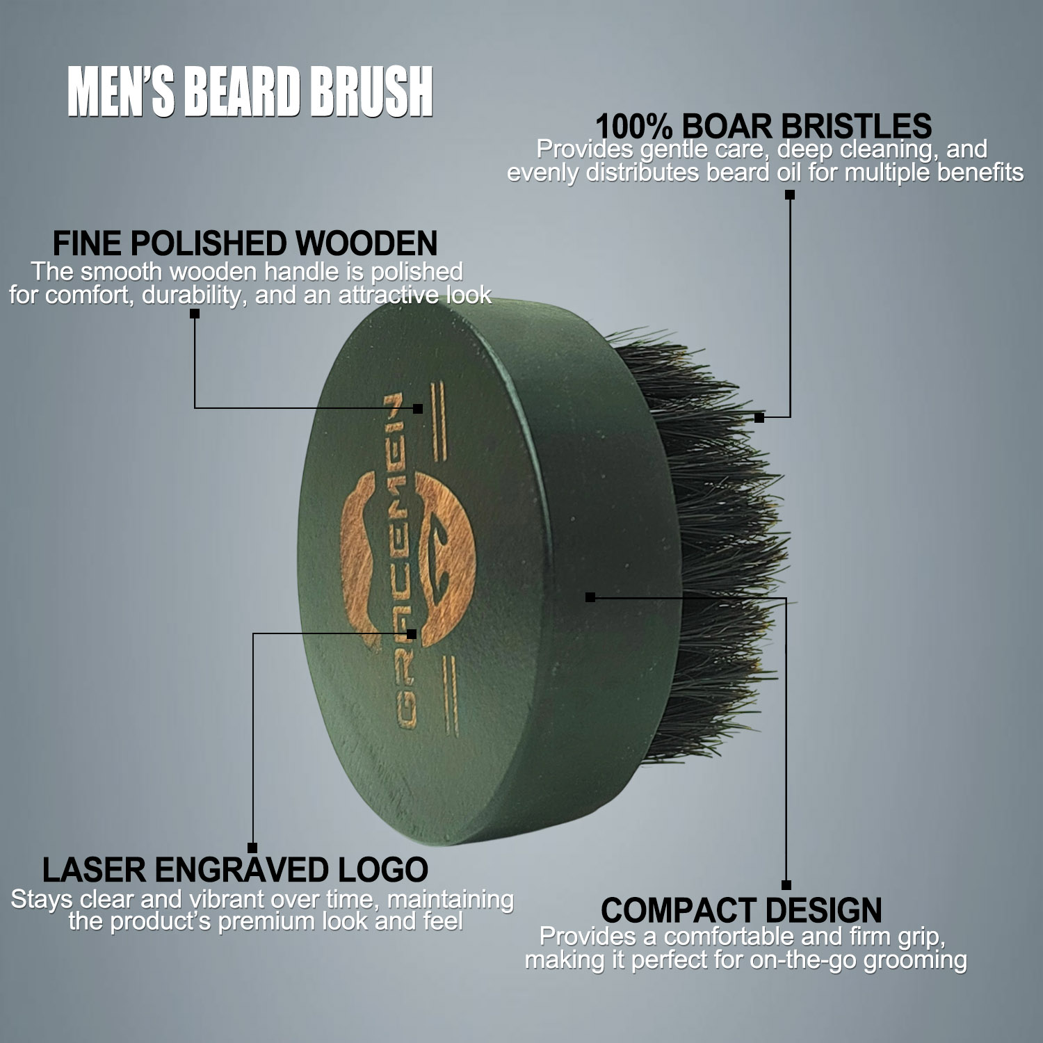 Spazzola da barba rotonda per  - Men'S Grooming Organizer recensione e prezzo